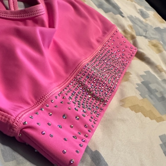 Vibrant Pink Rhinestone Sports Bra - Picture 4 of 4